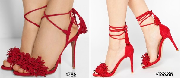 fringe trend, altuzarra red shoes