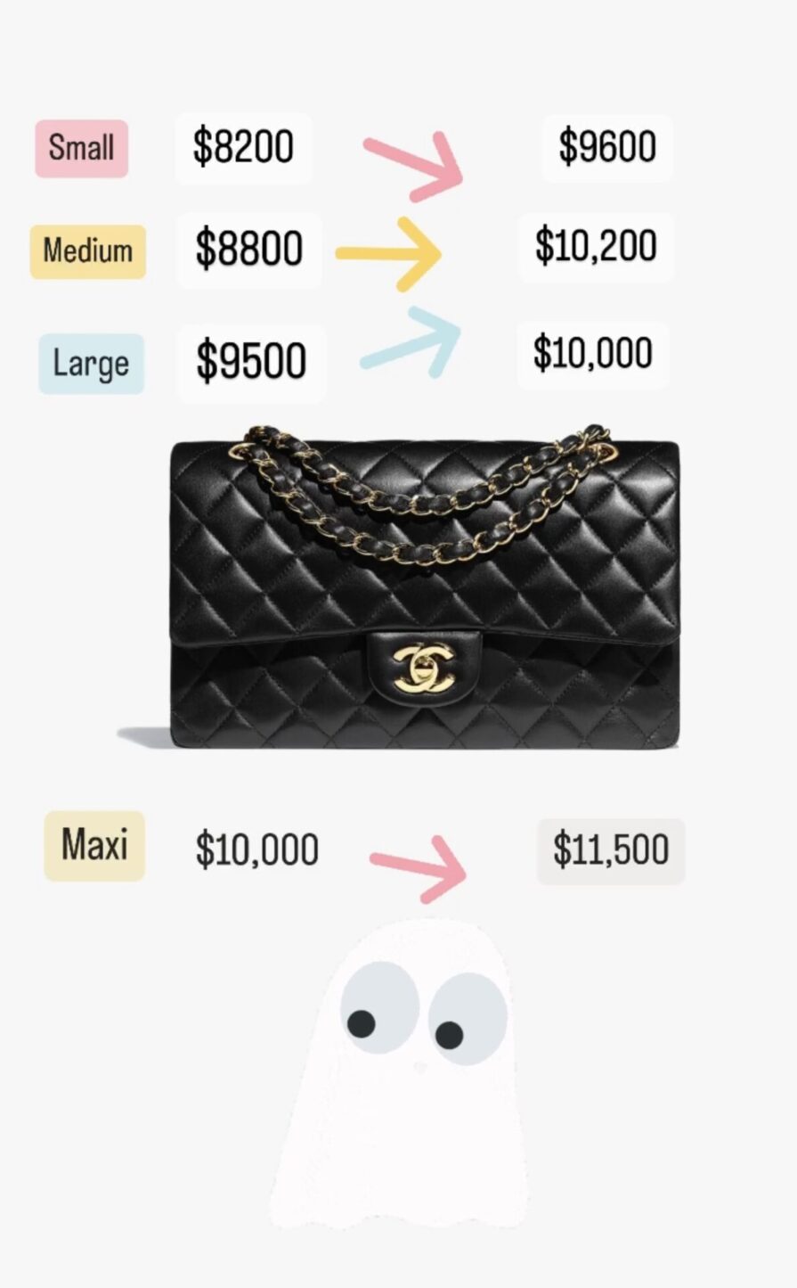 sizes of chanel bags new