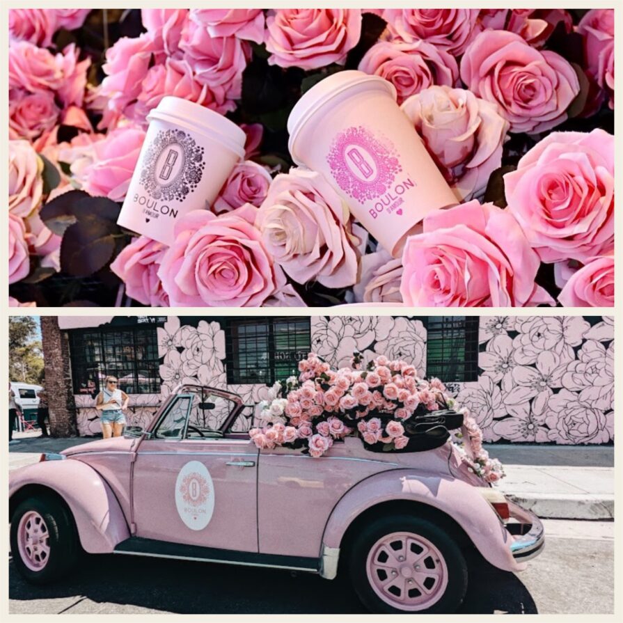boulon cafe, boulon coffee, pink places in la, barbie popup, barbie the movie, pink cafe, pink restaurant, pink places, instagramable la, instagramable places
